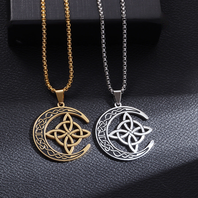 Keltische maan hanger ketting