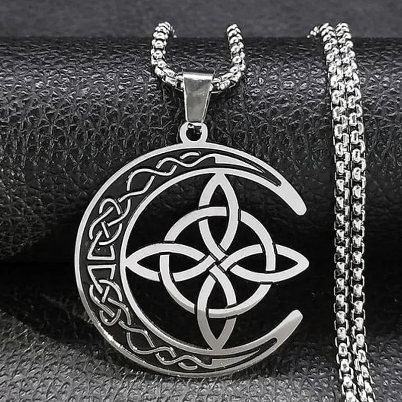Keltische maan hanger ketting