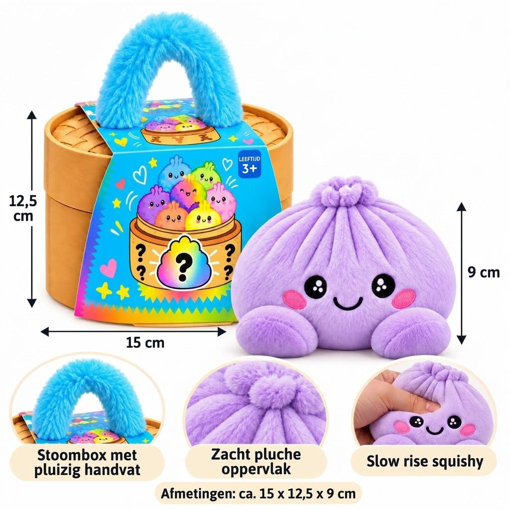 Dumpling squishy knuffels met stoommandje