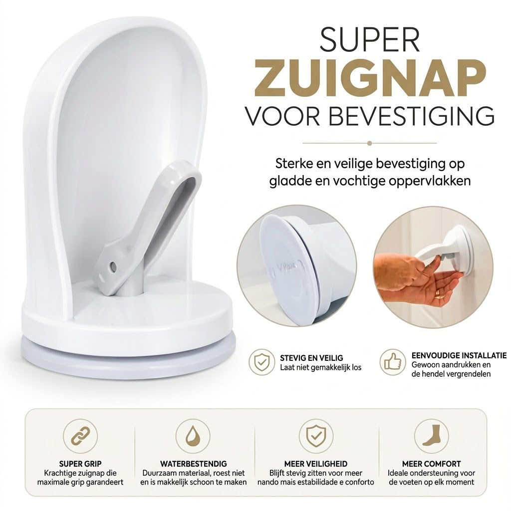 Douchevoetsteun met zuignapbevestiging