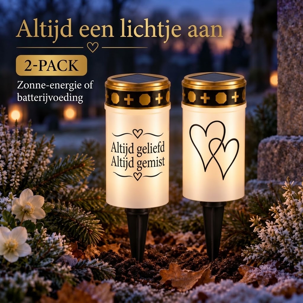 MinnesLjus LED graflichten set van 2 met zonnecel of batterij