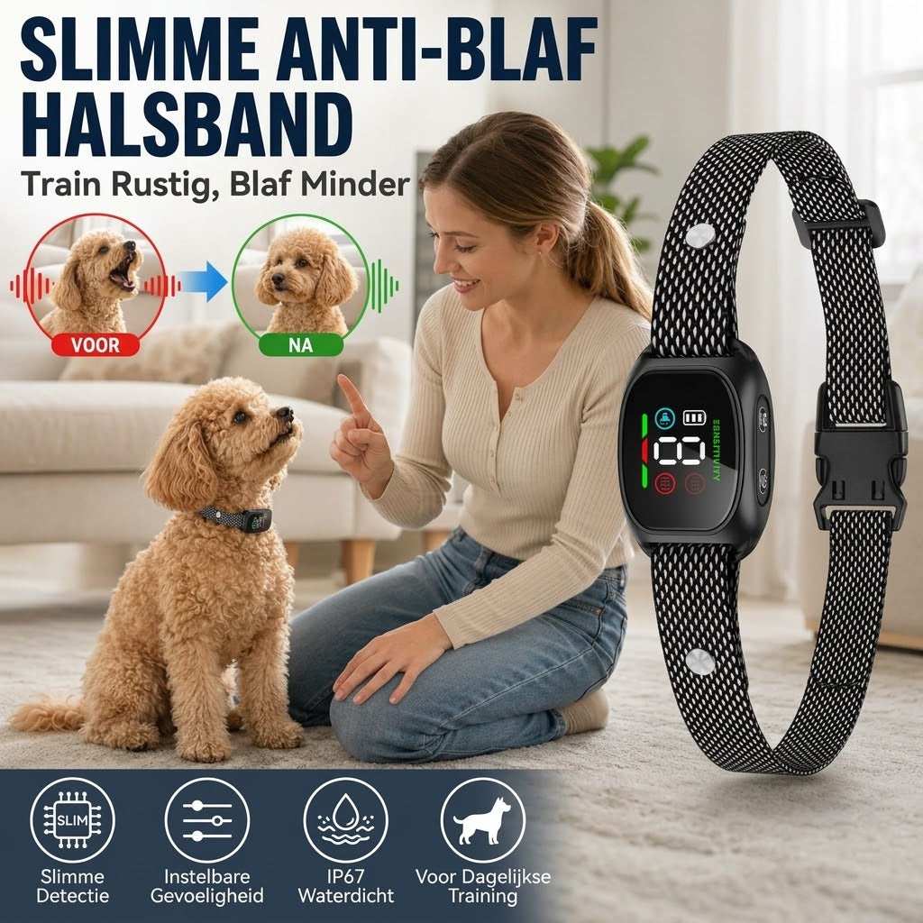 Slimme antiblafhalsband voor honden