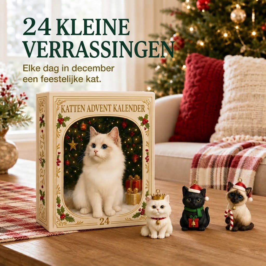 3D katten adventskalender met verrassingsdoosjes