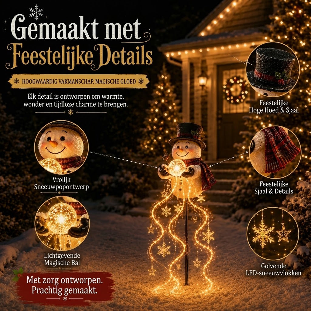 Snowman Magic Fountain LED tuinlamp