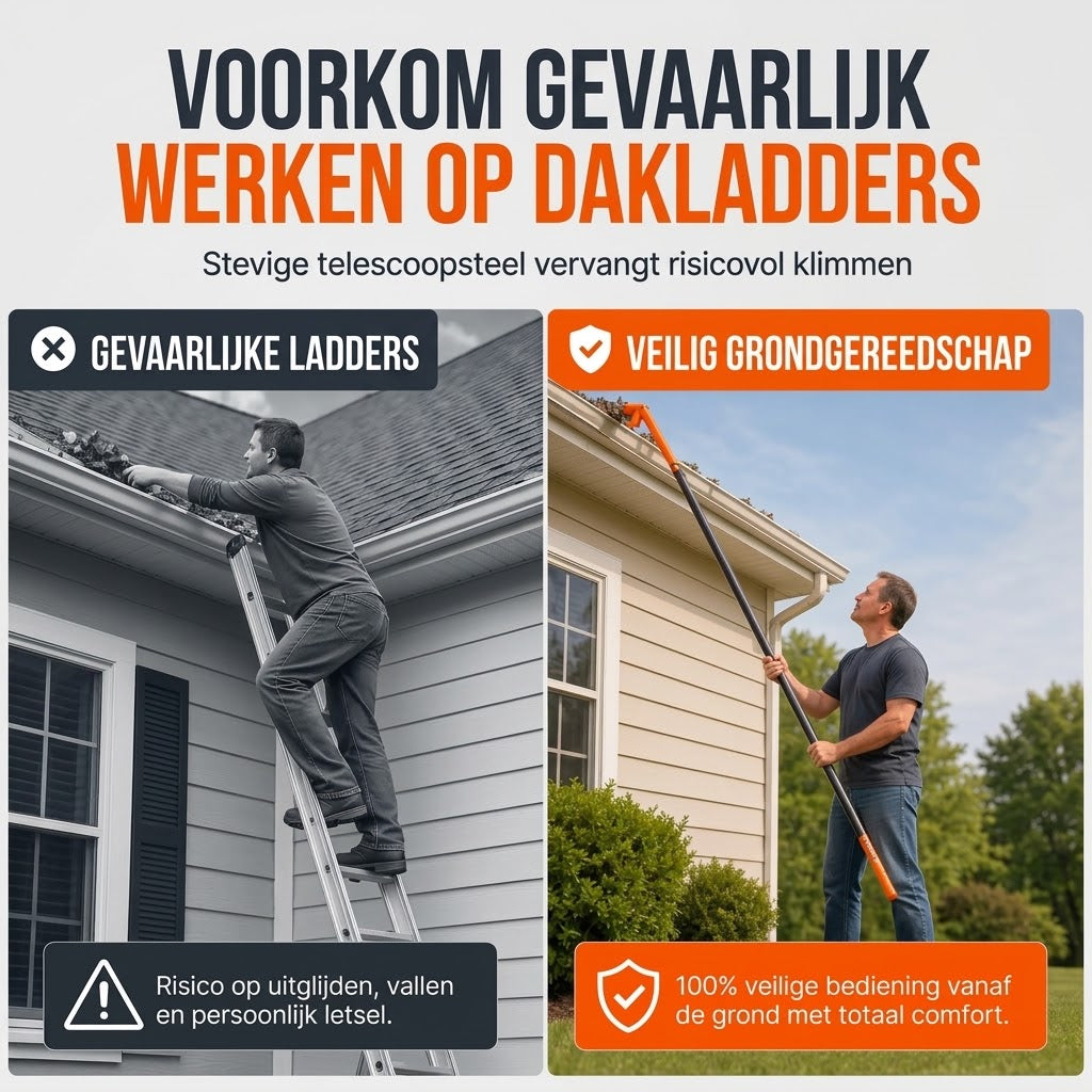 Ergonomische dakgootreiniger