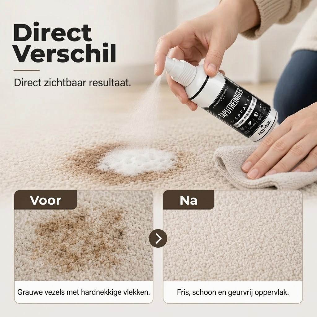Vlekkenverwijderaar voor tapijt en bekleding zonder schrobben