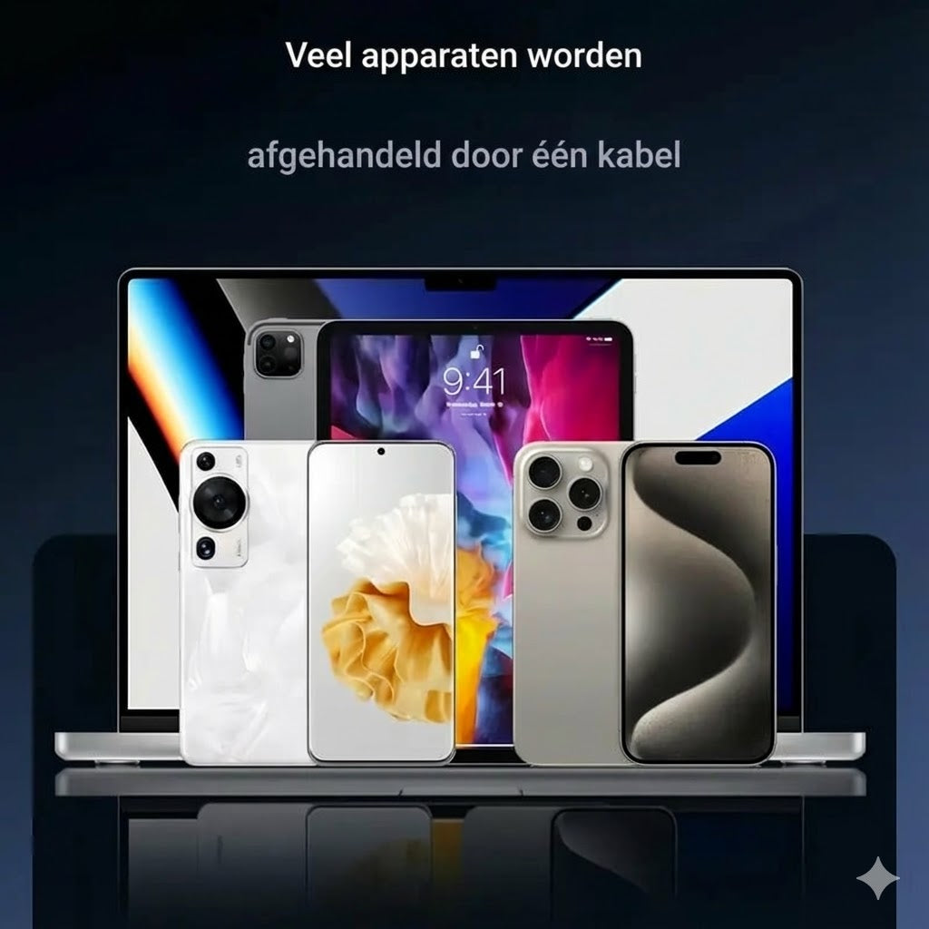 2-in-1 Snellaadkabel met Houder