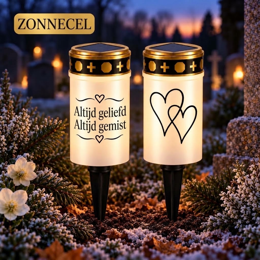 MinnesLjus LED graflichten set van 2 met zonnecel of batterij