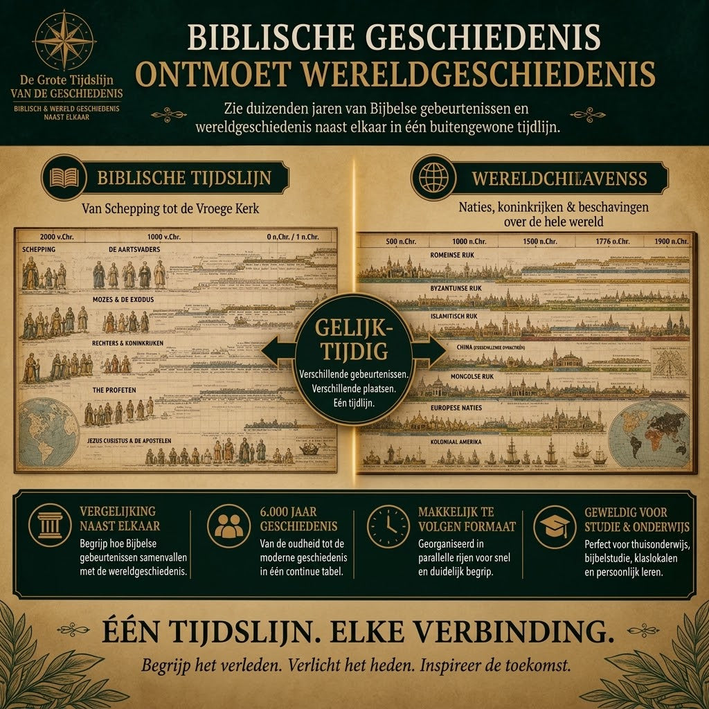 Uitvouwbare synchronologische historische tijdlijnkaart