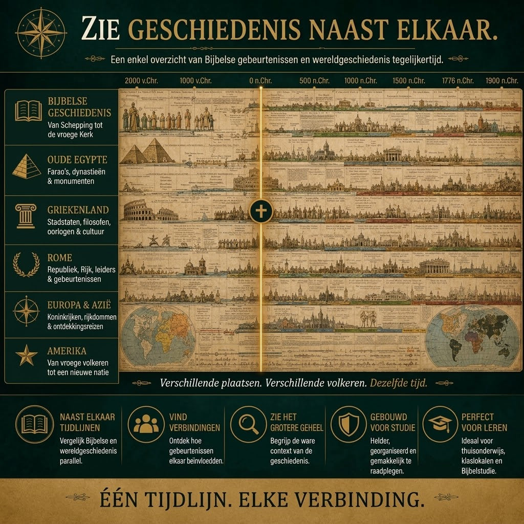Uitvouwbare synchronologische historische tijdlijnkaart