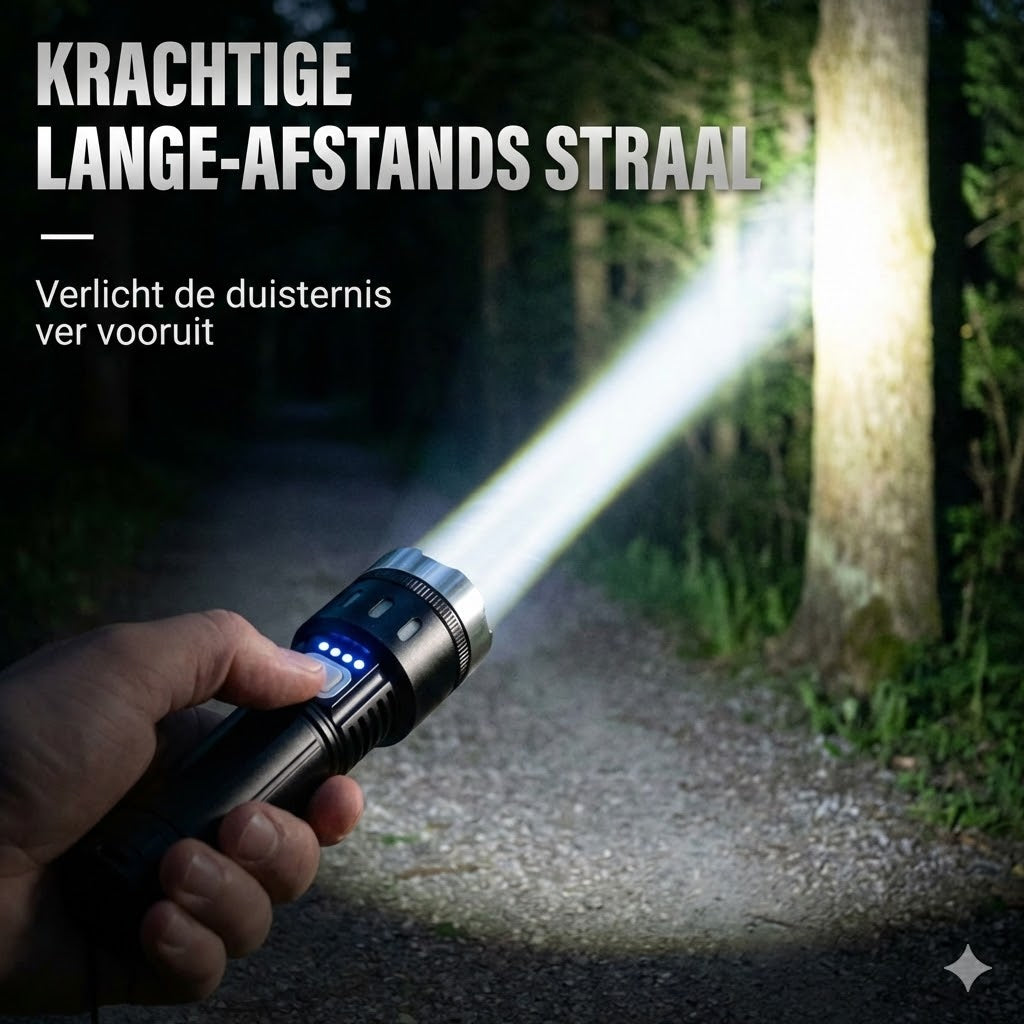 Afstand-Zoom Digitale Display LED Zaklamp