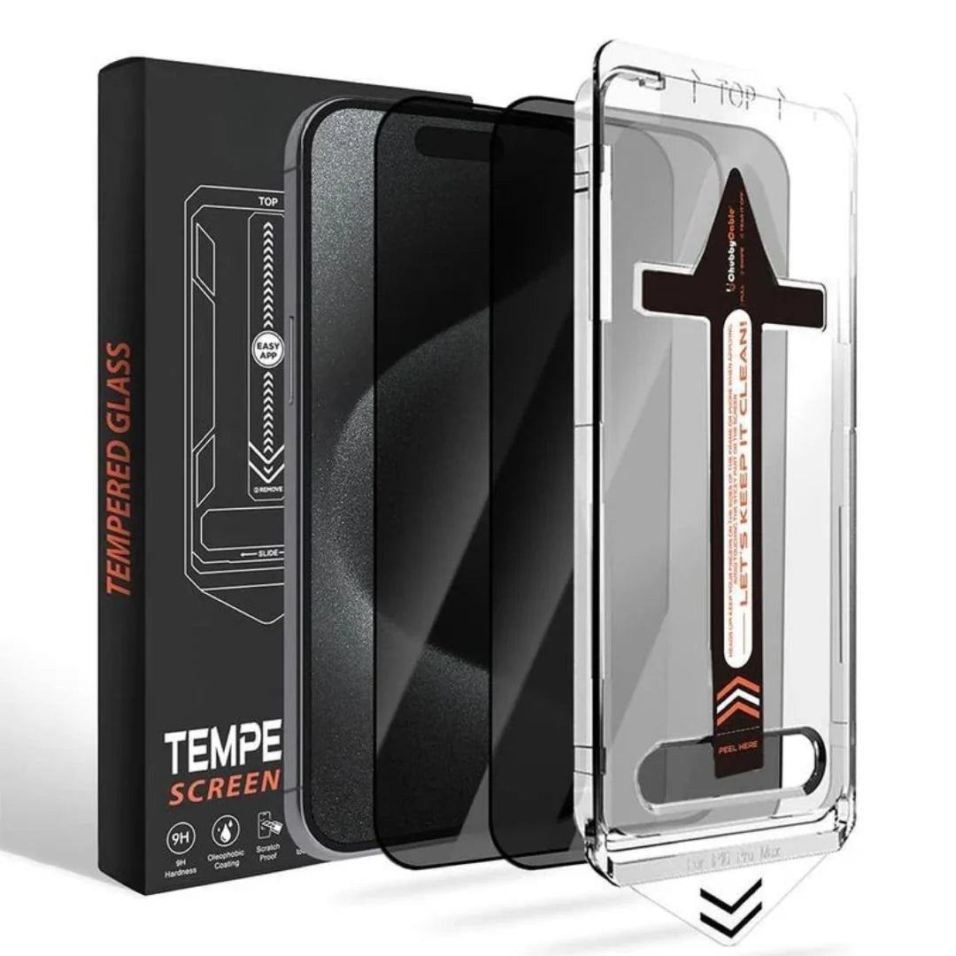 Privacy screenprotector set van 2 met installatiehouder