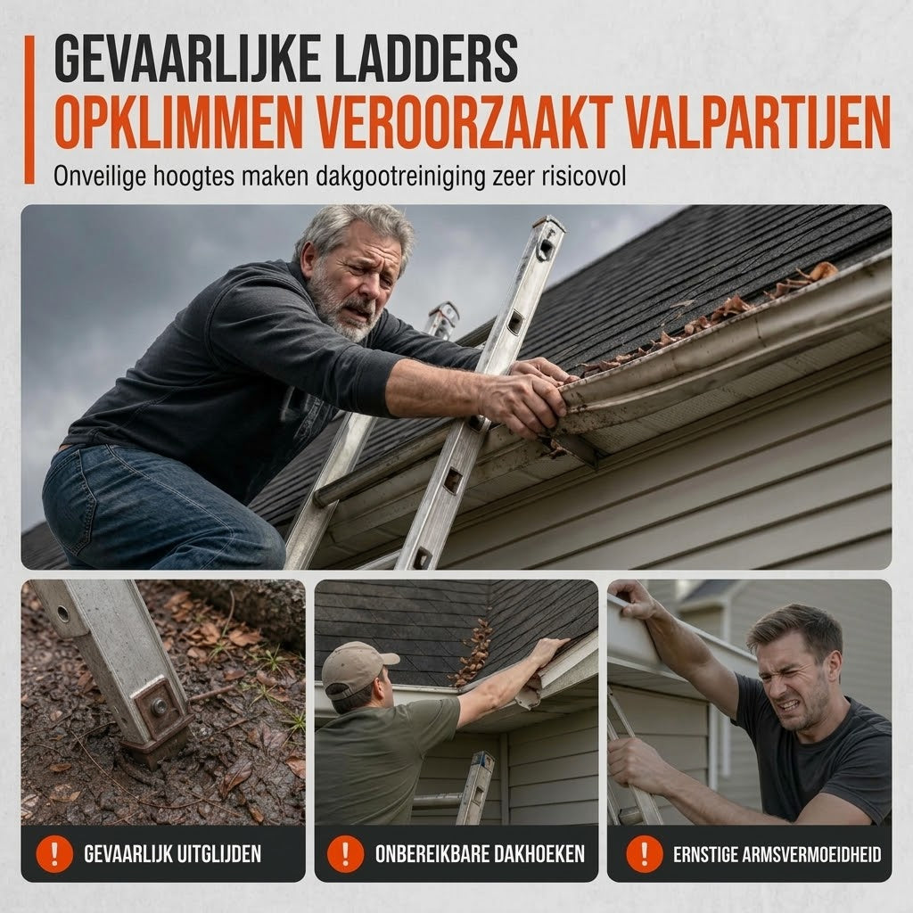 Ergonomische dakgootreiniger