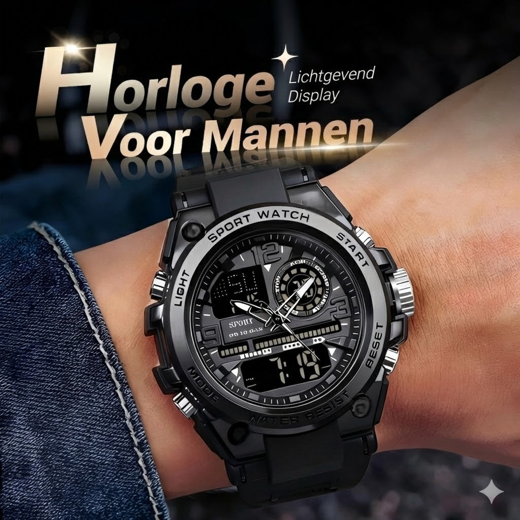 Digitaal Sporthorloge met Nachtlicht (Waterproof)