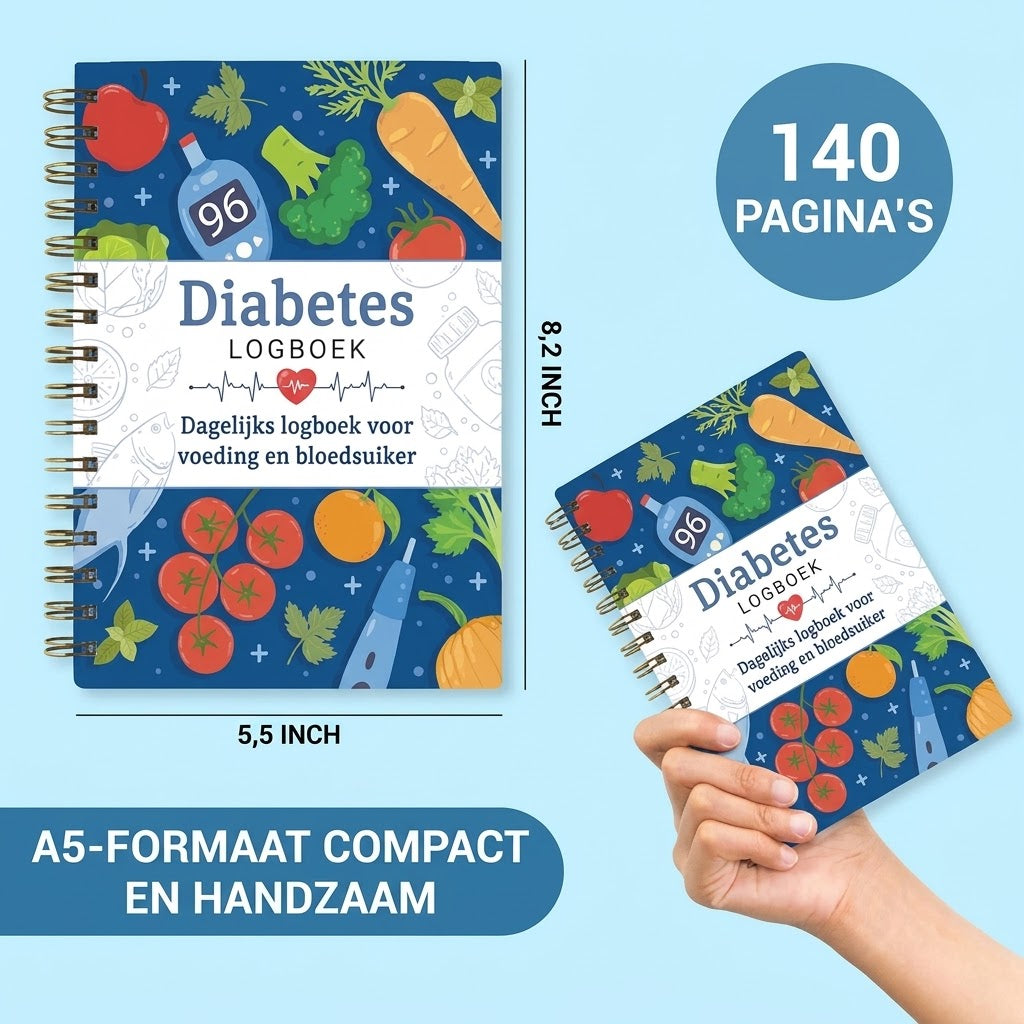 Diabetesdagboek met voedingsmiddelenlijst