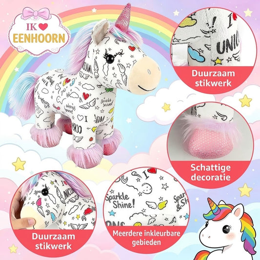 ColorMagic Unicorn uitwasbare eenhoorn kleurknuffel