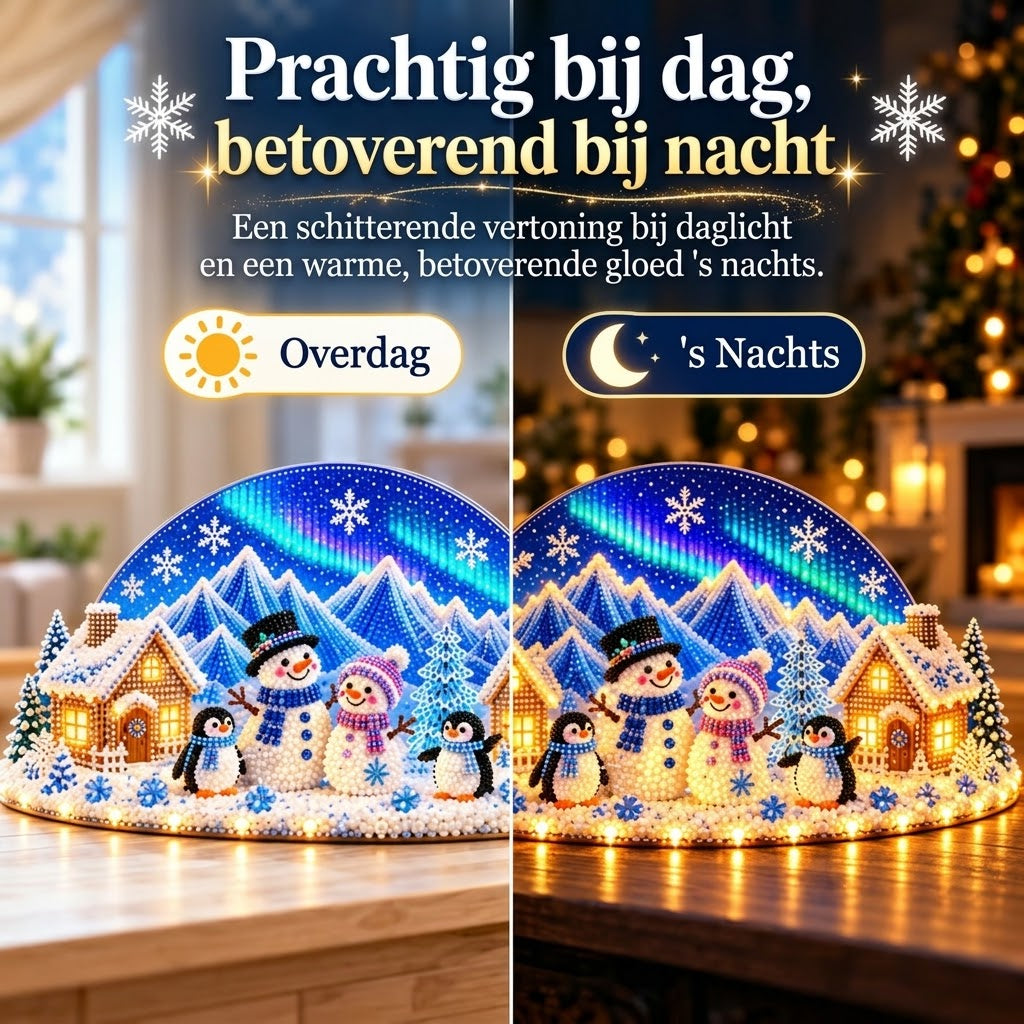 DIY winterwonderland met strass steentjes en pareldetails