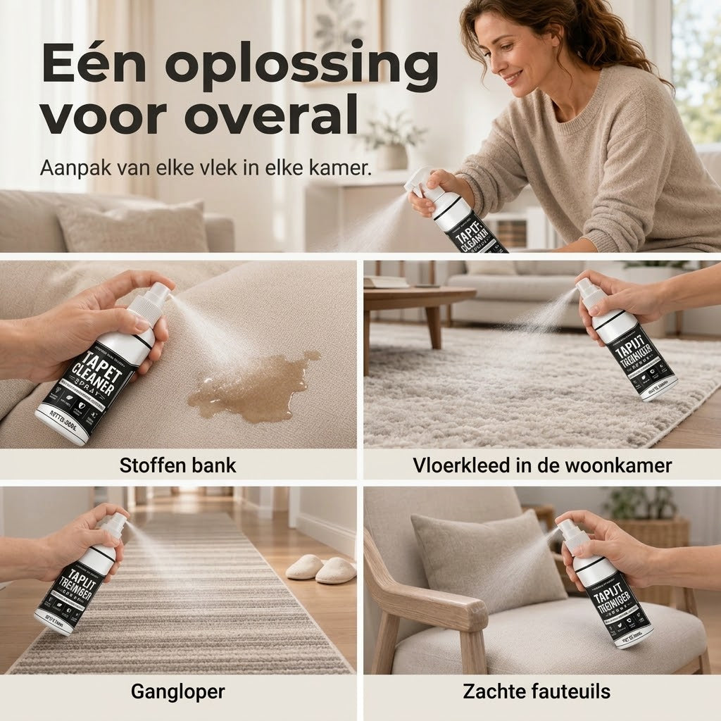 Vlekkenverwijderaar voor tapijt en bekleding zonder schrobben