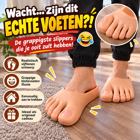Grappige pantoffels met realistische grote tenen