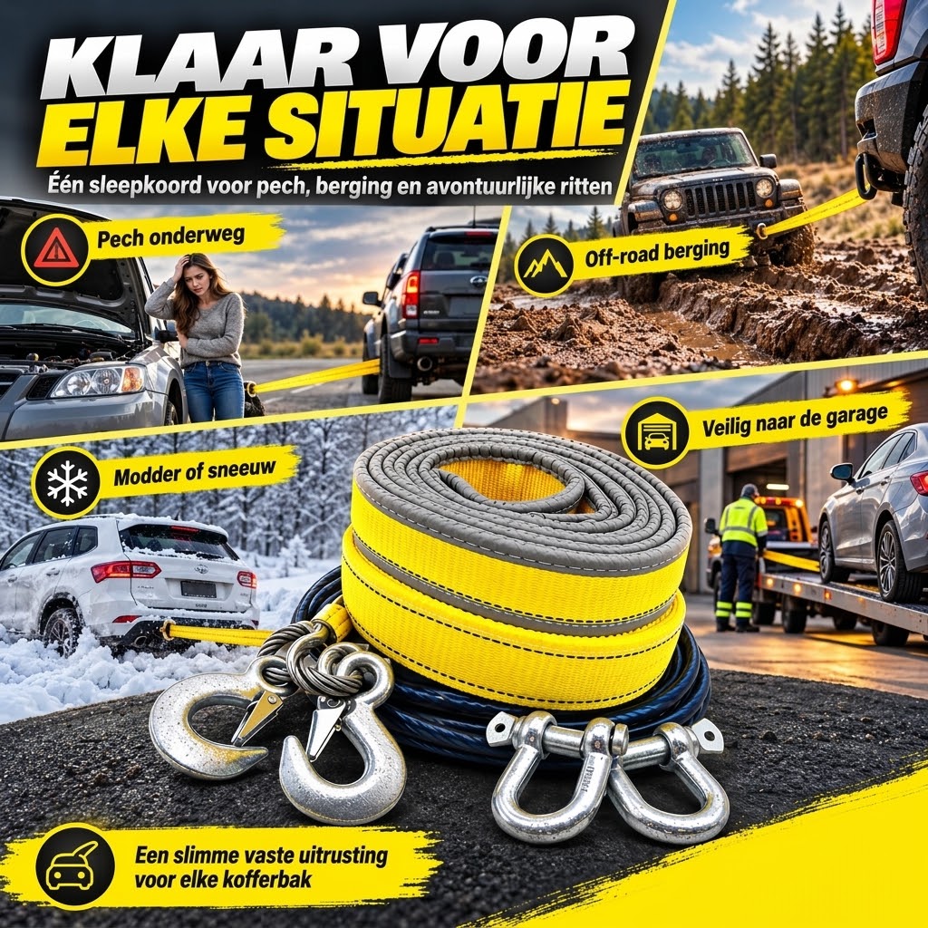 Sleepband 8 ton 4 meter met U beugelhaken
