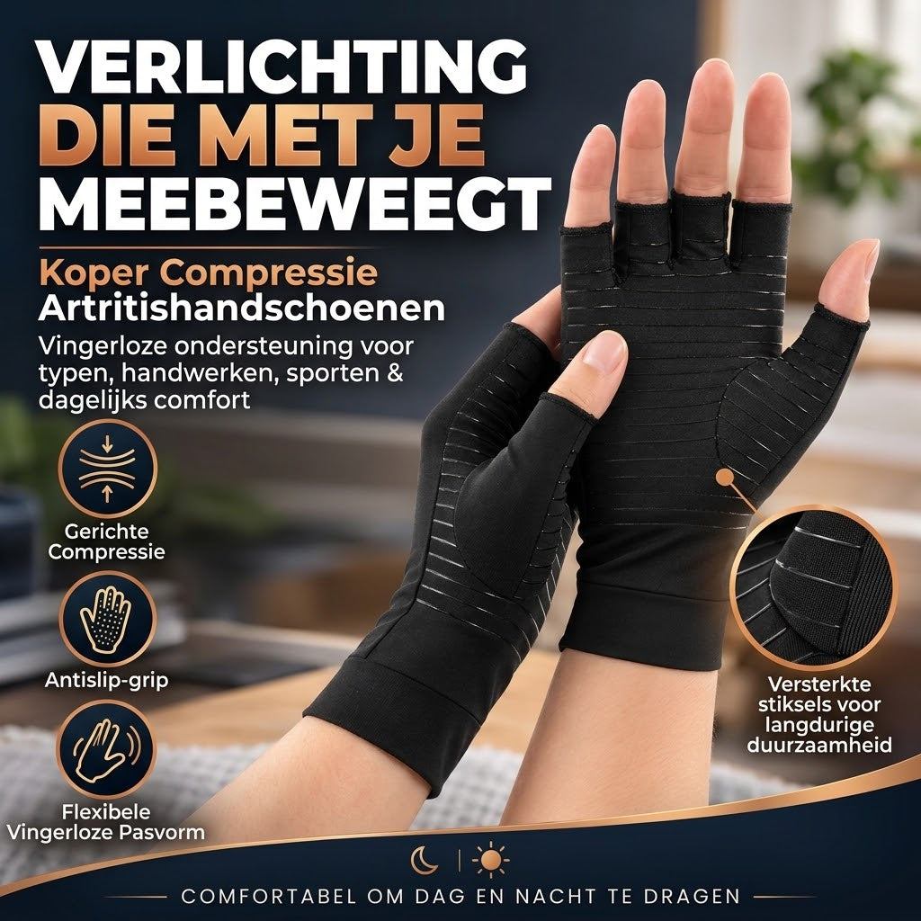 Compressiehandschoenen met koper 1 paar