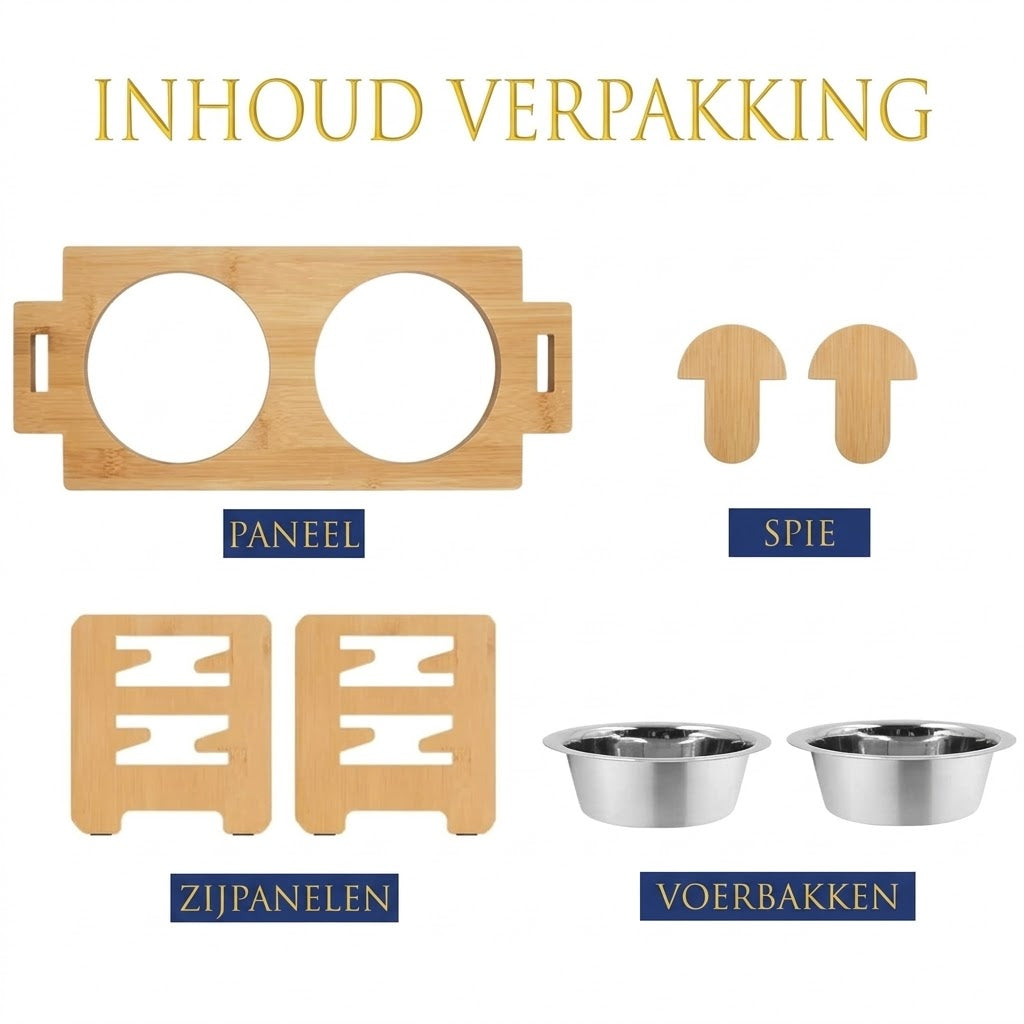 Verstelbare verhoogde voerbak voor huisdieren