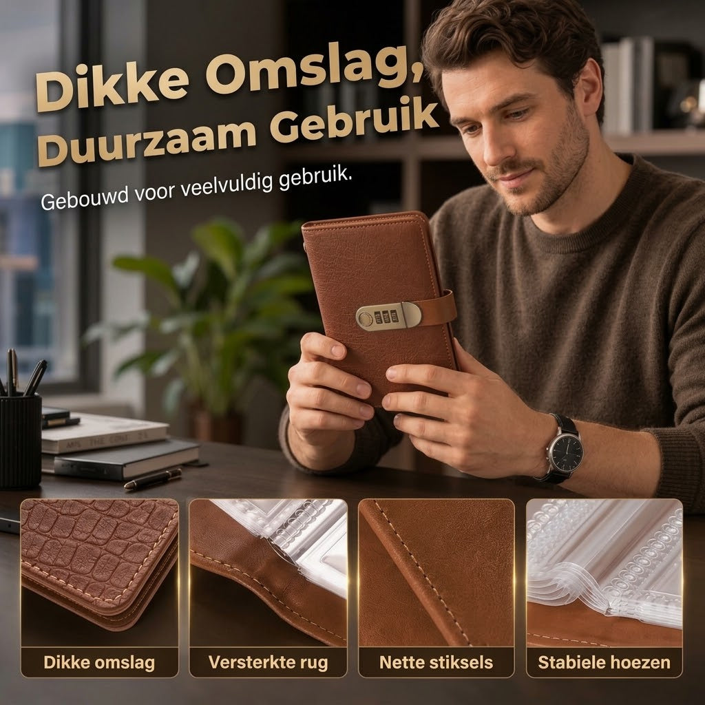 Spaarbinder met cijferslot voor contant geld