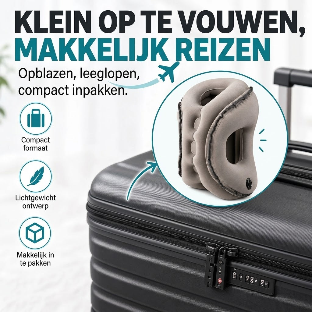 Opblaasbaar reiskussen voor onderweg