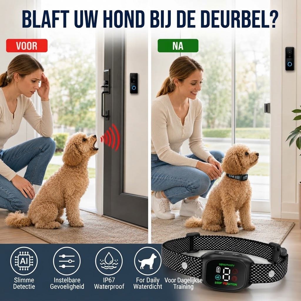 Slimme antiblafhalsband voor honden