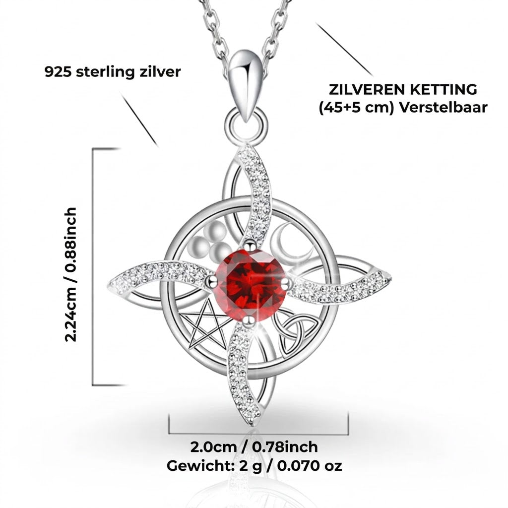 Ketting met Heksenknoop en Geboortesteen