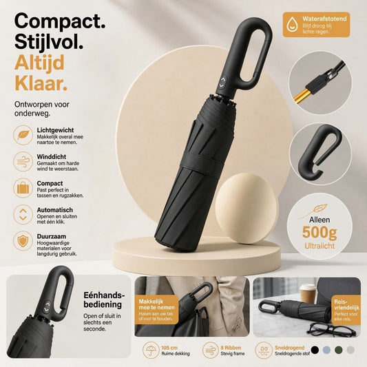 Automatische stormparaplu met UV bescherming