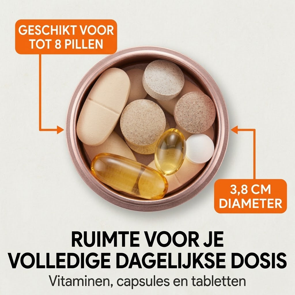 Smart Dose metalen pillendoos met 7 vakjes