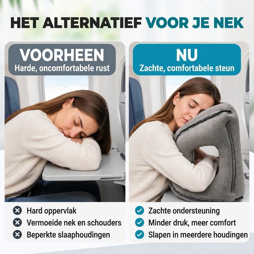 Opblaasbaar reiskussen voor onderweg