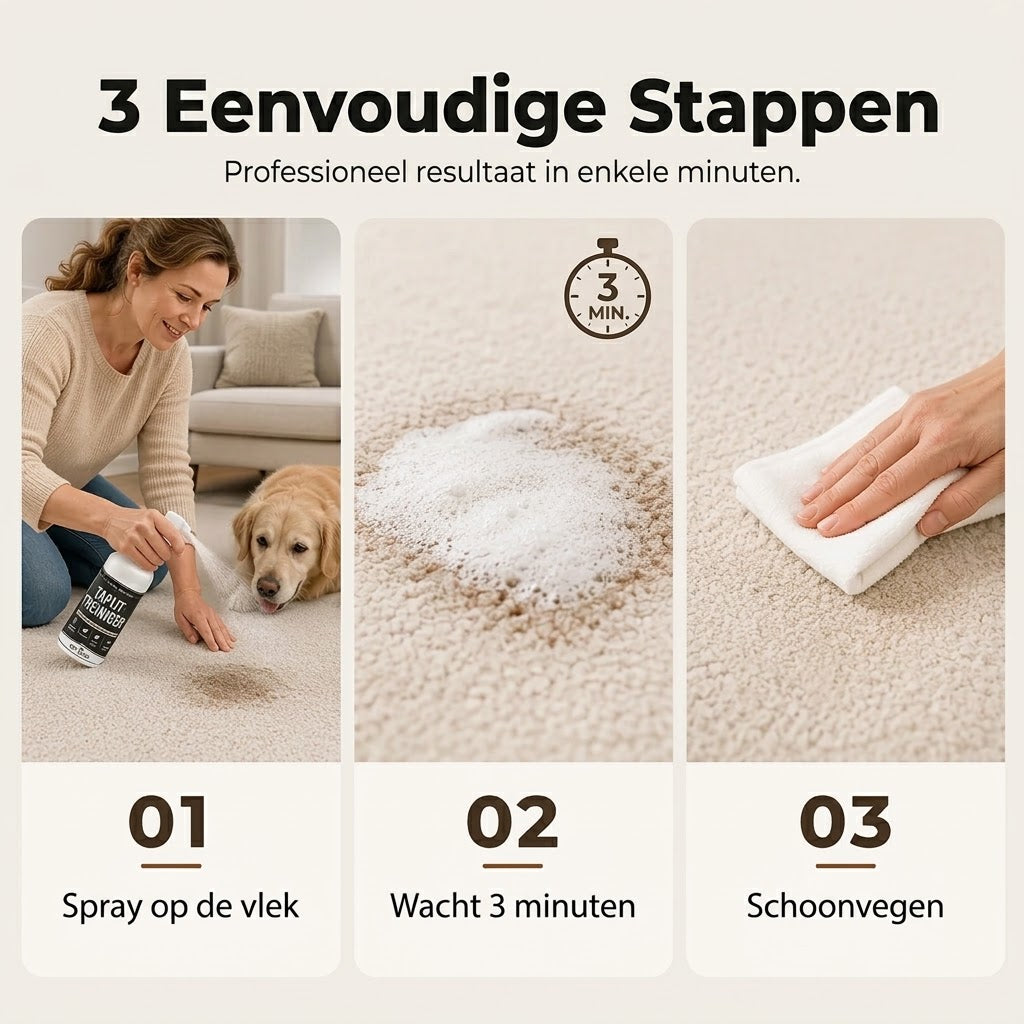 Vlekkenverwijderaar voor tapijt en bekleding zonder schrobben