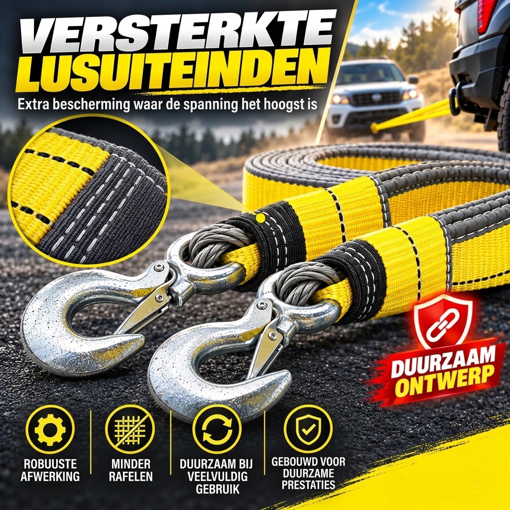Sleepband 8 ton 4 meter met U beugelhaken