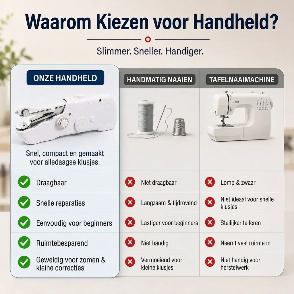 Compacte elektrische naaimachine voor kleine naaiklussen