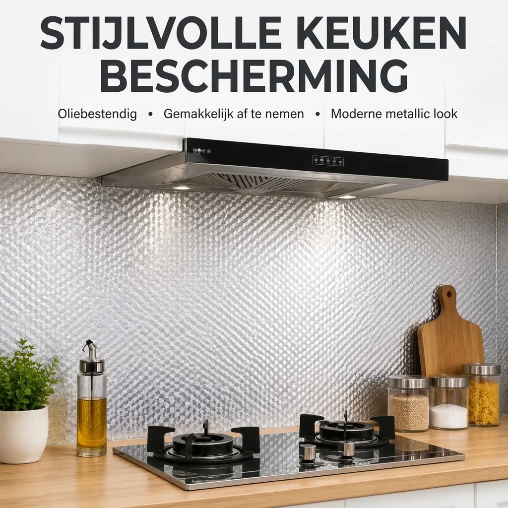 Zelfklevende aluminium keukenfolie 40 x 300 cm