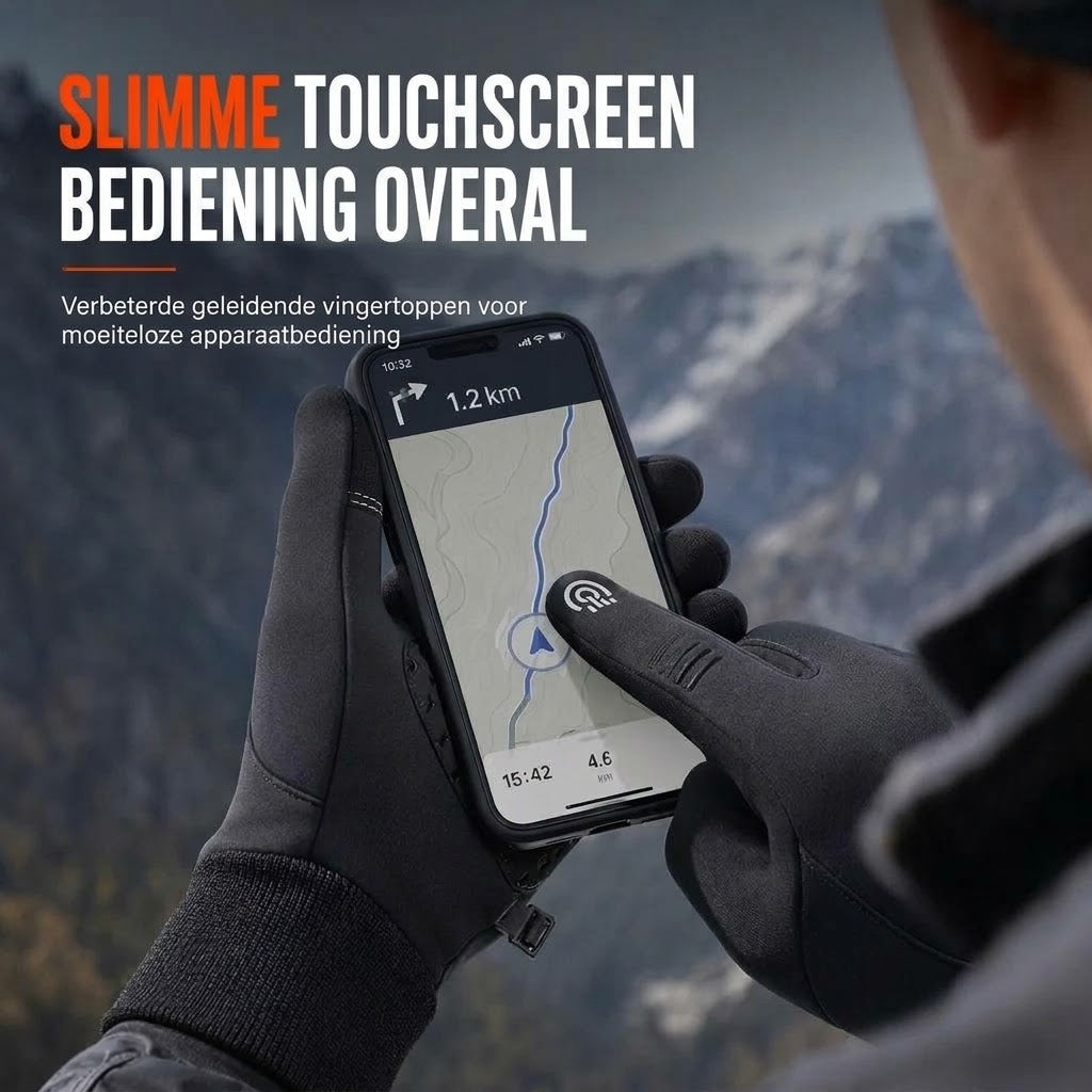 Warme thermische handschoenen met touchscreen en antislipgrip