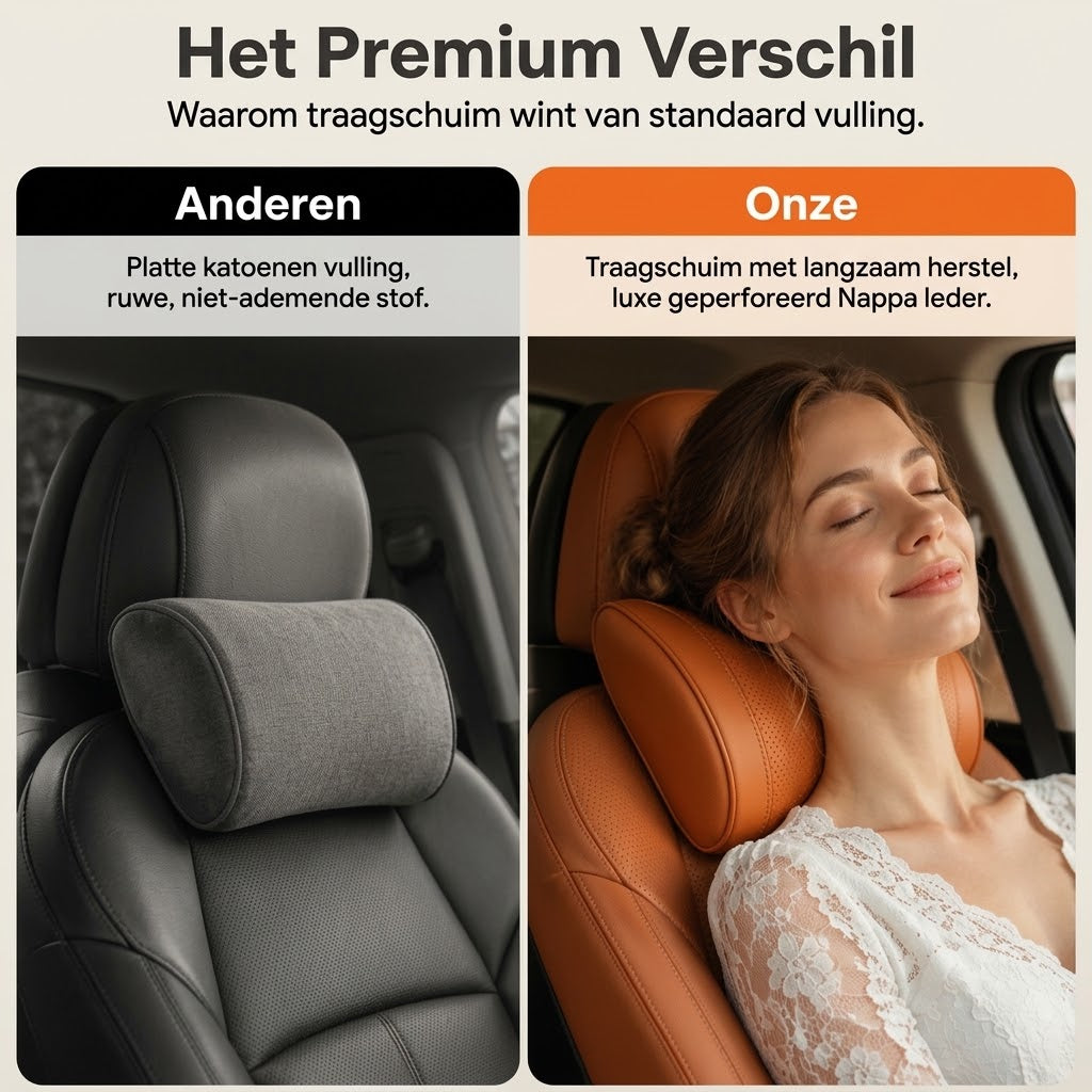 Universeel memory foam nekkussen voor auto