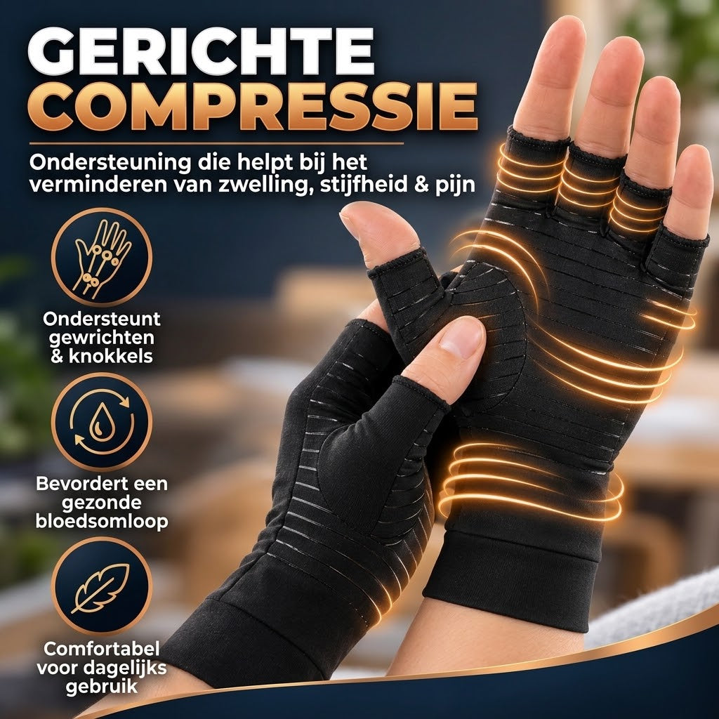 Compressiehandschoenen met koper 1 paar