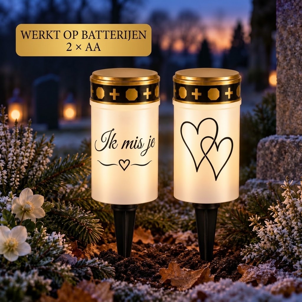 MinnesLjus LED graflichten set van 2 met zonnecel of batterij