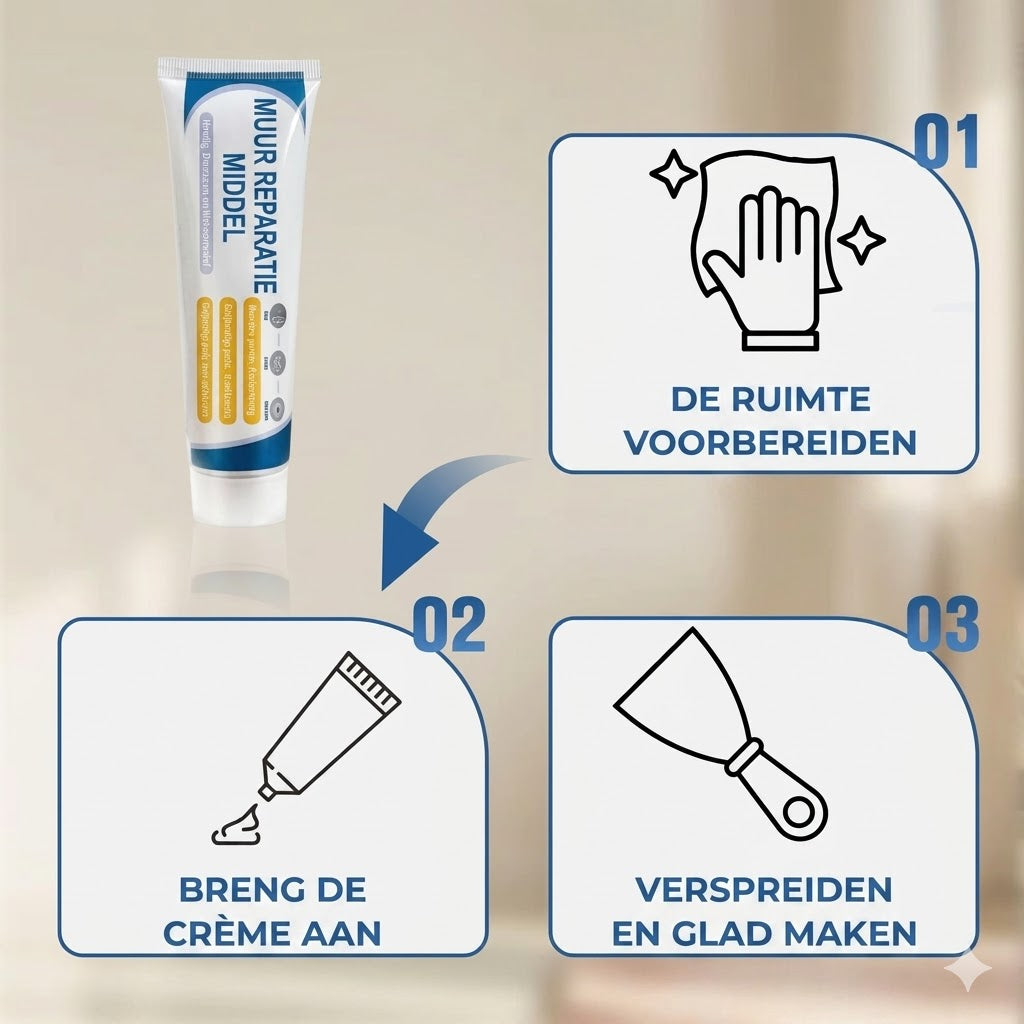 Gipsplaat Reparatieset (Met Schraper)