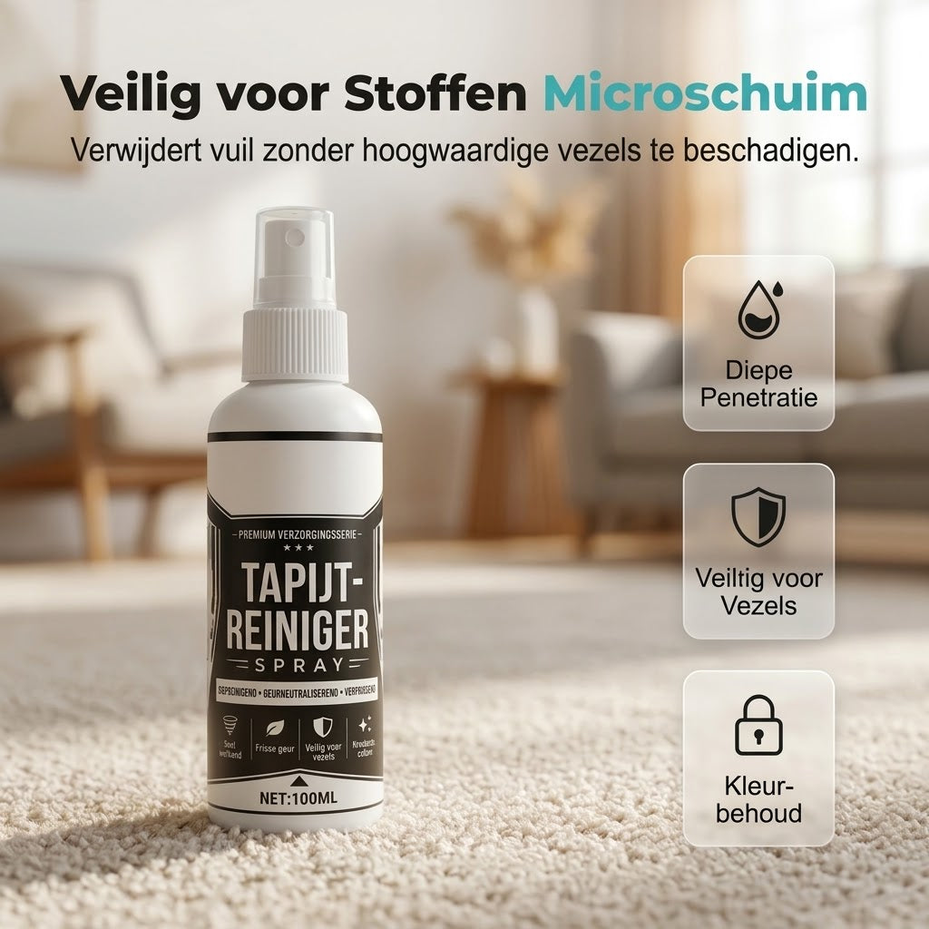 Vlekkenverwijderaar voor tapijt en bekleding zonder schrobben