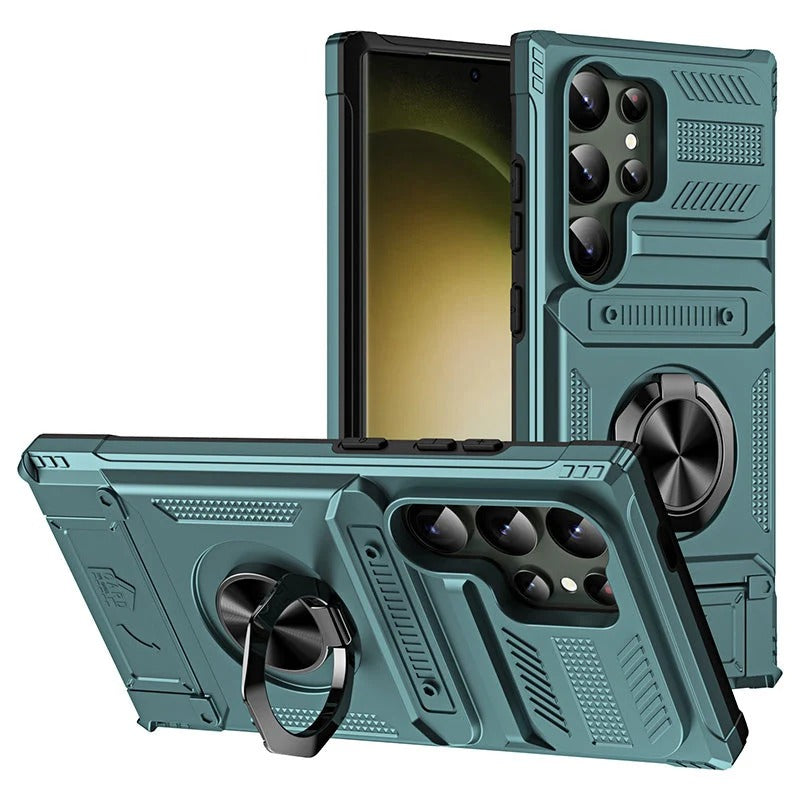 Samsung hoesje met kaarthouder en magnetische ringstandaard