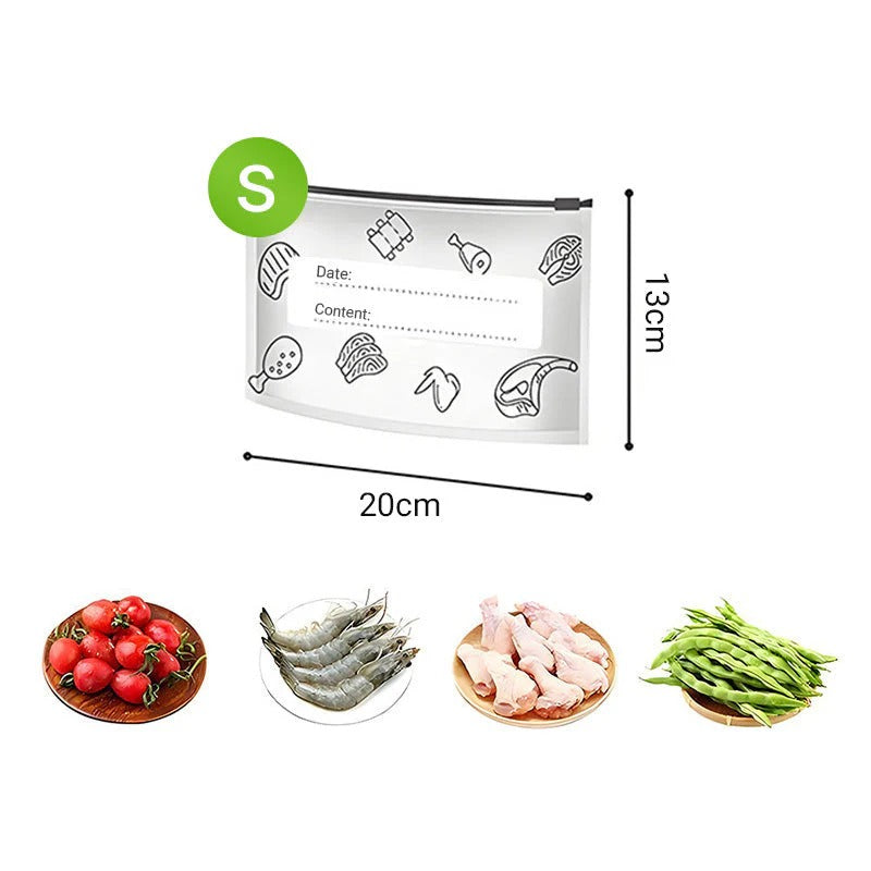 Herbruikbare aluminiumfolie vershoudzakken met kluissluiting(10 stuks per set)