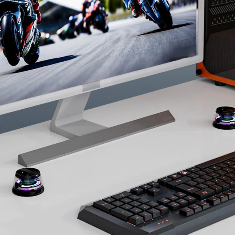 Compacte en magnetische Bluetooth luidsprekerset met LED-verlichting