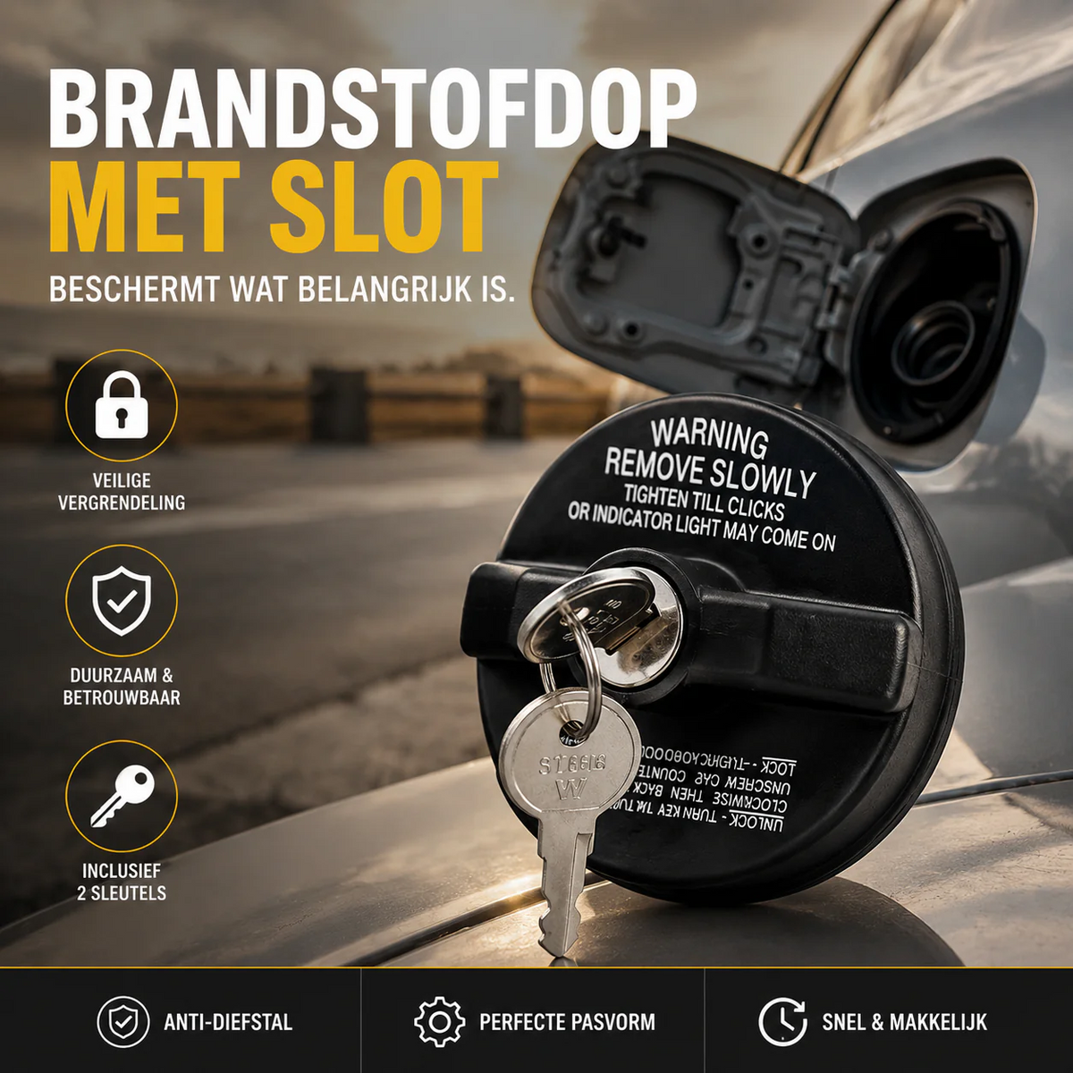 Afsluitbare Brandstofdop met Slot