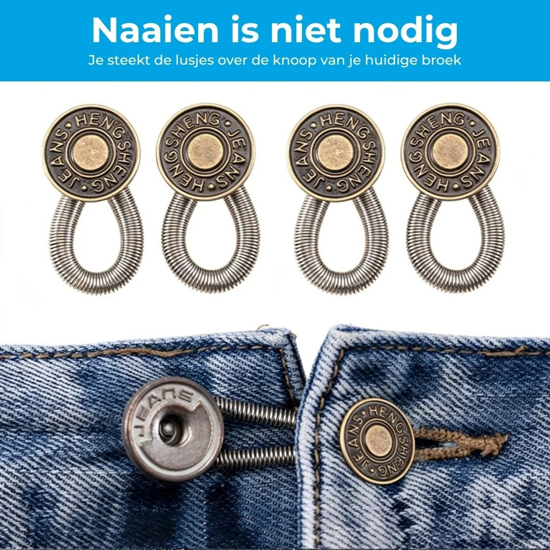 Metalen knoopverlengers voor broeken set van 10