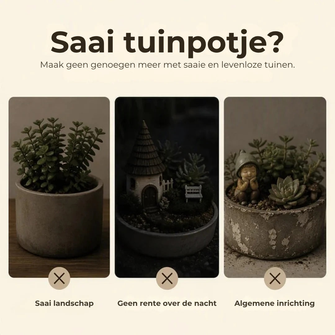 Lichtgevende mini plantenlantaarns set van 7