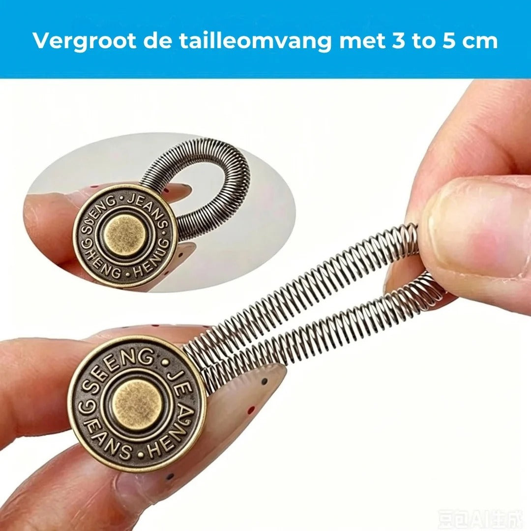 Metalen knoopverlengers voor broeken set van 10